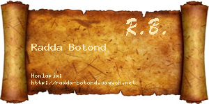 Radda Botond névjegykártya